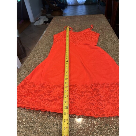 Vintage70’s  Ruby Red Lace Slip Dress  slip \vintage  tag missing - Picture 13 of 13